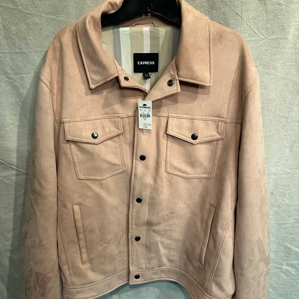 Express Faux Suede Pink Jacket NWT XL women’s